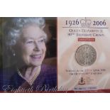 Pre-decimal coinage, commemorative crowns, Album Queen Elizabeth 80th Birthday.