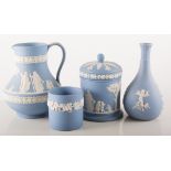 Wedgwood Jasperware, blue ground, quantity in two boxes.