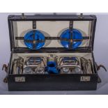 Mid 20th Century picnic cased set, lebelled "Sirram", similar to those made for Rolls Royce.