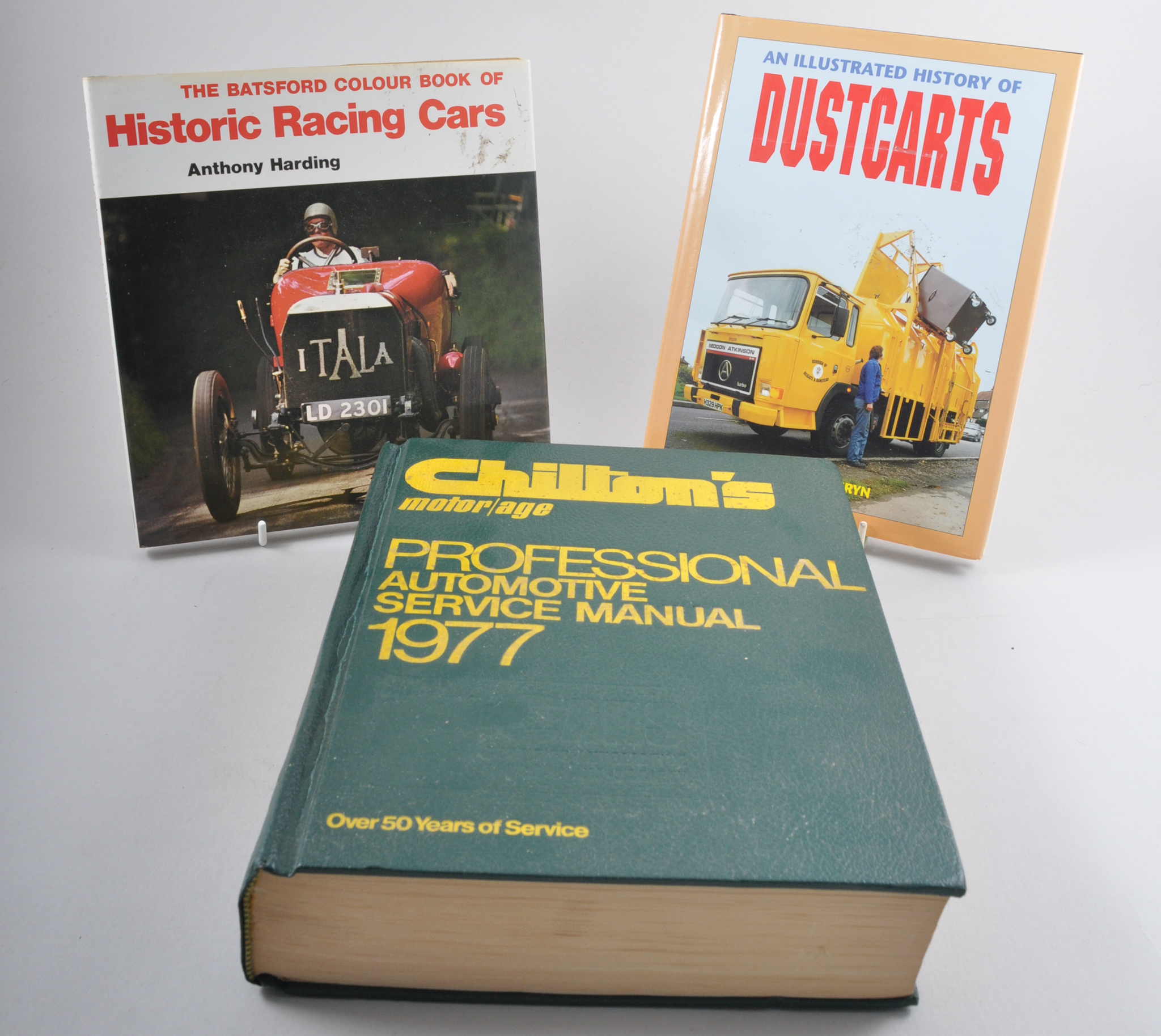 Motor car repair books and other books relating to cars. (quantity in two boxes).