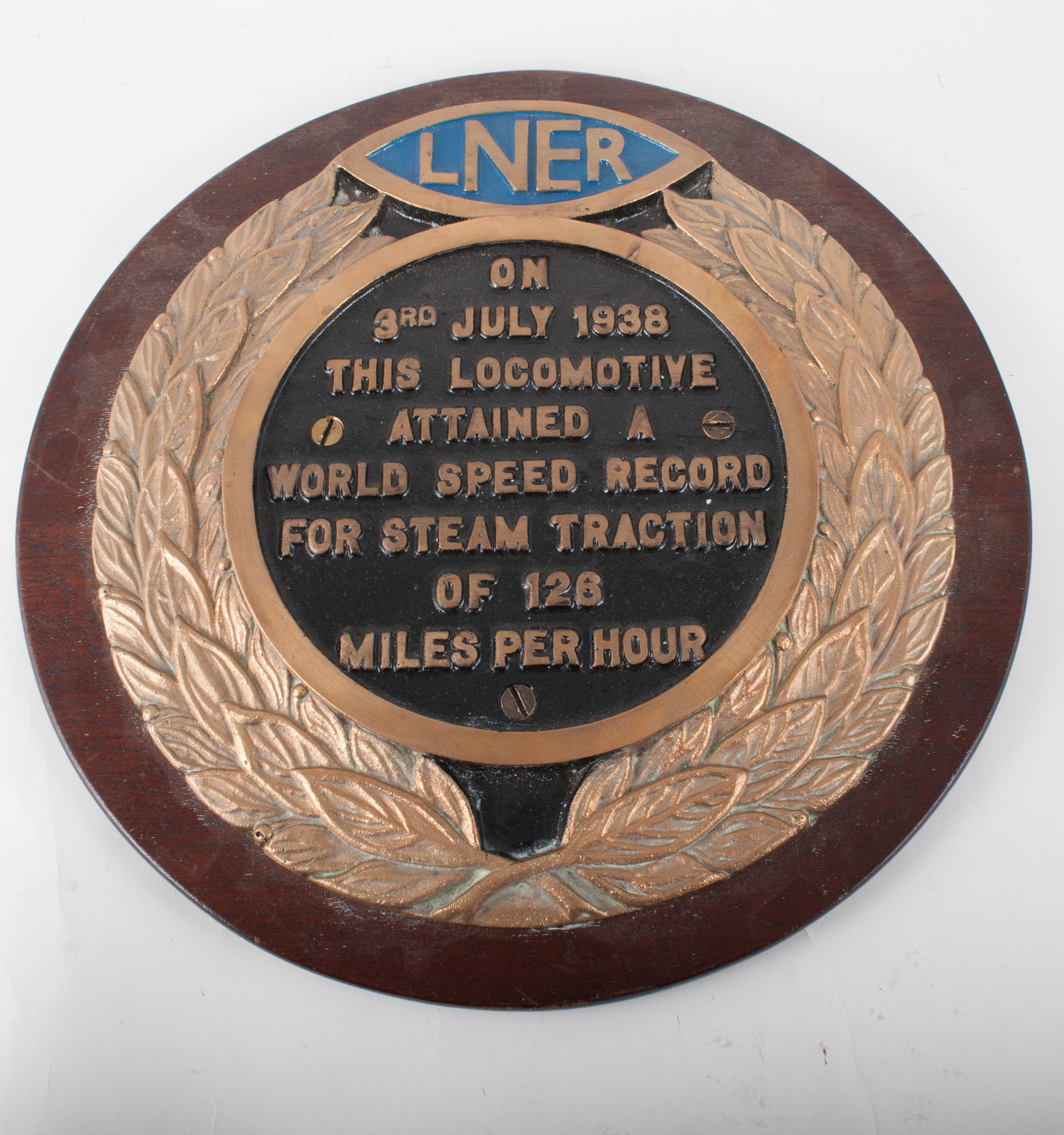 LNER reproduction cast iron presentation plaque,