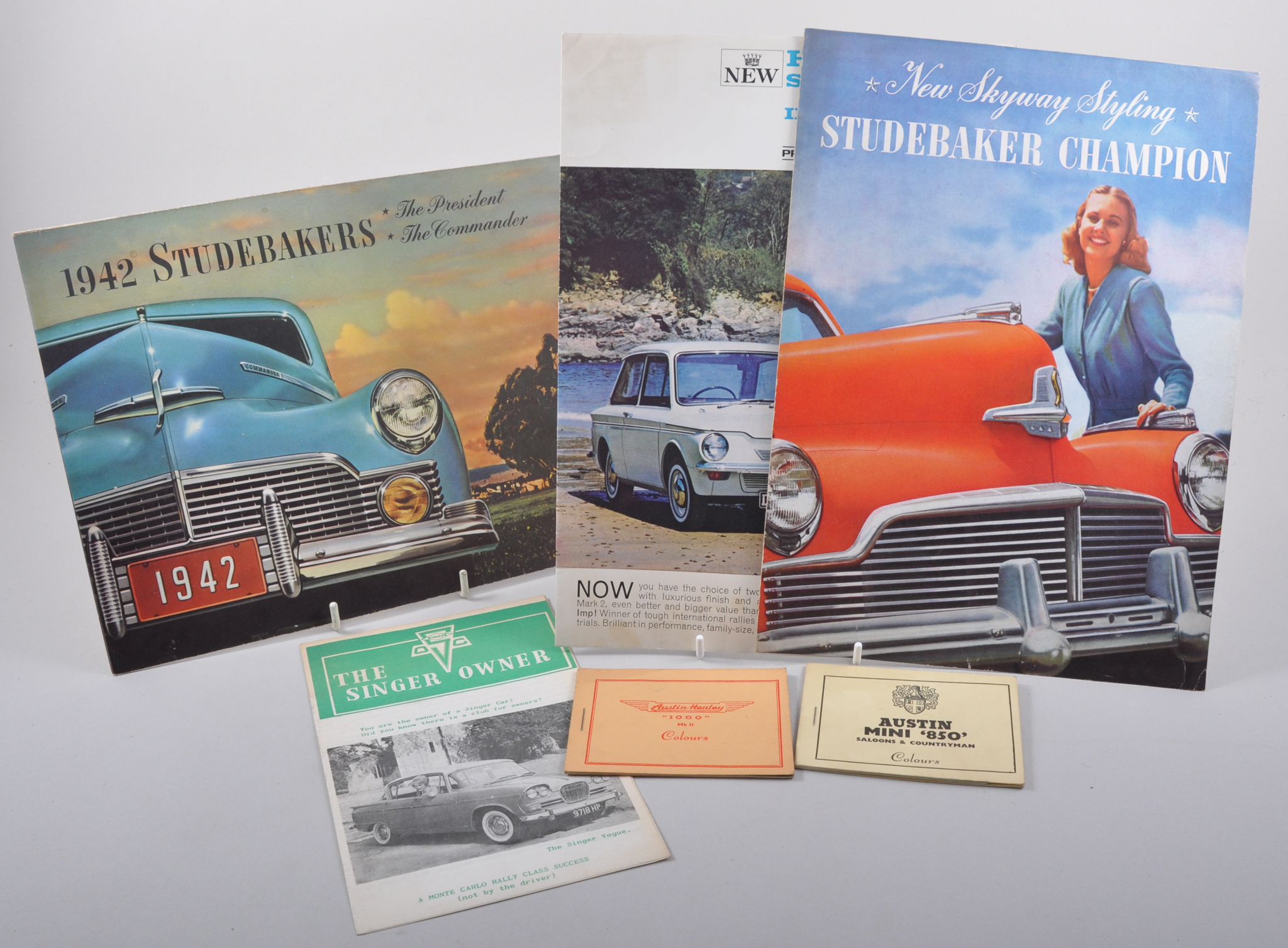 Motor car brochures and booklets, date from the 1940s to 1980s, including Studebaker and others,