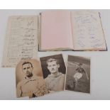 Football autograph book with an extensive number of signatures, including,