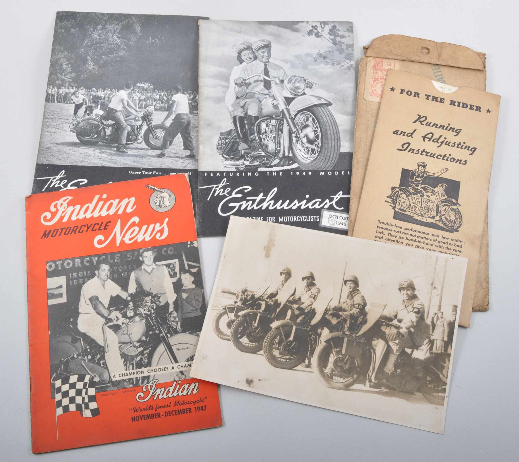 Motorcycling magazines and booklets, c1940s to 1960s, (quantity in two folders).