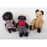 Golliwog and other small teddy bears, one older bear, (small box full).