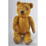 Early teddy bear, early 20th century, jointed limbs, plush fur, 40cm high.