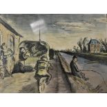 After Edward Ardizzone, 'With the three-hundred, on the move', colour print, 28cm x 37cm.