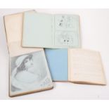 A Victorian album of sketches and poems, damaged, and two other similar albums, (3).