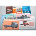 Commercial vehicles brochures and booklets, mostly Commer and Mercedes vans and trucks,