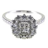 A diamond cluster ring,