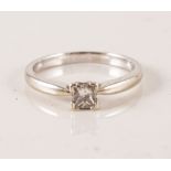 Diamond solitaire platinum ring, stone marked at .25ct.