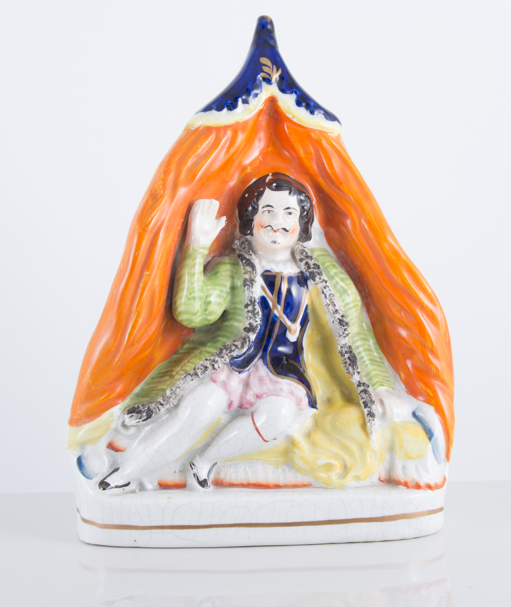 Garrick playing Richard III, Staffordshire figure, 27cm.