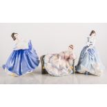 Royal Doulton figurines, Lorraine, HN 3118, Marilyn, HN 3002, Pauline, HN 2441, Happy Birthday,
