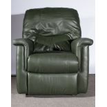 A modern leather upholstered reclining armchair, width 88cm.