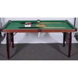 A modern quarter size snooker table by Jaques, folding stand, 190cm x 100cm,