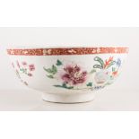 Chinese Famille Rose rose bowl, 19th century, floral decoration, diameter 29cm.