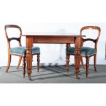 Victorian mahogany pull-out dining table, turned and fluted legs, two leaves,