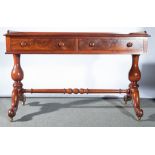 Victorian mahogany writing table, rectangular top with a three-quarter gallery,