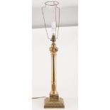 Victorian electroplated Corinthian column table lamp, 52cm high including fitting,