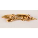 Pair of 9ct hallmarked gold RAF cufflinks.