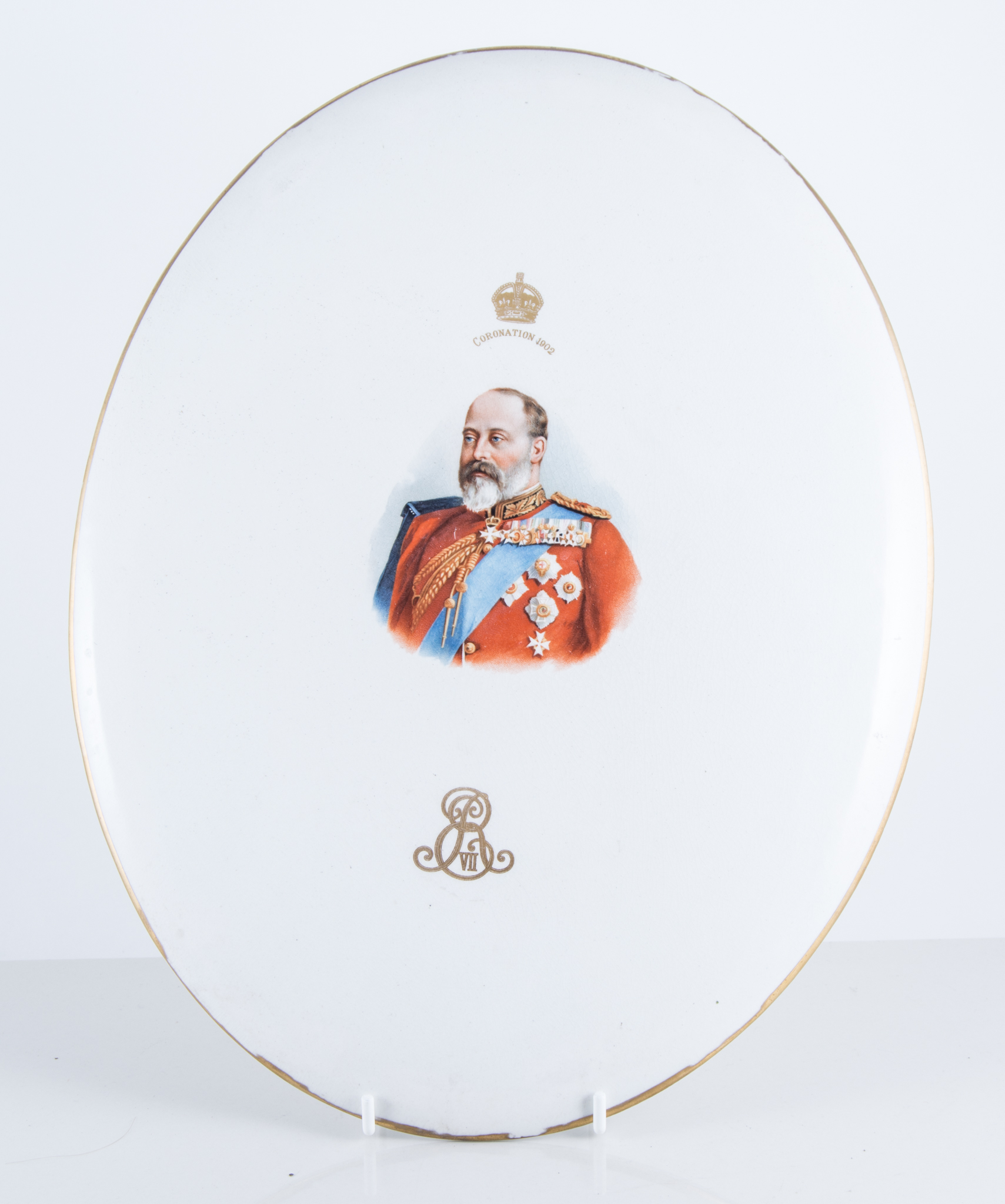 A Royal Doulton oval commemorative plaque, Coronation 1902, 35cm. - Image 2 of 2