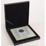 London Mint Office presentation, 8 reales silver coin, 1783 in presentation box with certificate.