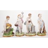 A set of four Capodimonte models of cherubs,