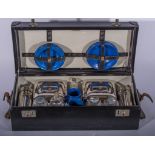 Mid 20th Century picnic cased set, labelled "Sirram", similar to those made for Rolls Royce.