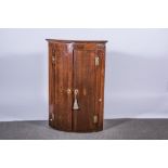 Georgian cylindrical hanging corner cupboard, D49cm x H110cm.