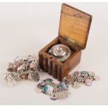 Quantity of silver jewellery, including a silver charm bracelet.