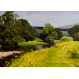 Michael James Smith, 'The River Wharfe', oil on board, signed, titled verso, 28cm x 38cm.