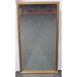 Modern gilt framed rectangular wall mirror, 126 x 66cm,