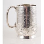 Victorian silver christening mug,