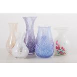 Caithness art glass vases and other glass, etc, (6).