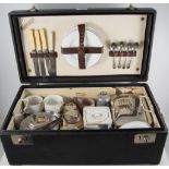 Picnic set, by Garrisen, hard bodied case, containing ceramic tea set,