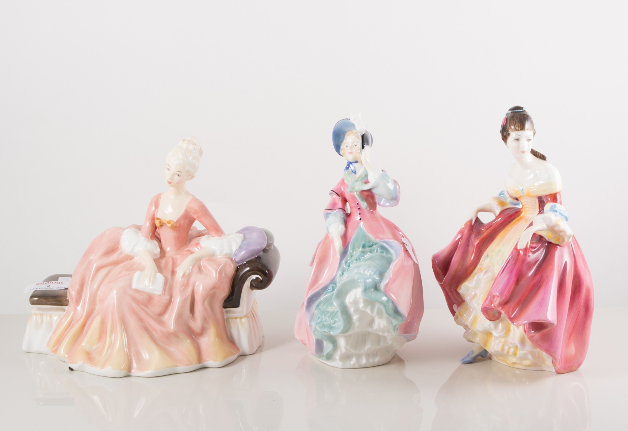 Collection of Royal Doulton figures, Reverie HN2306, Southern Belle HN2229, Spring Morning HN1922,