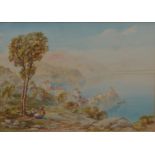 Andrea Vasari, 'Lake Garda', signed, watercolour, 26cm x 37cm.