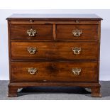 19th Century mahogany and pine lined batchelor chest, two short and two long drawers,