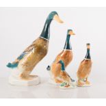 Beswick, family of standing ducks, (5).