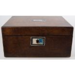 Victorian walnut and coromandel-lined work box.