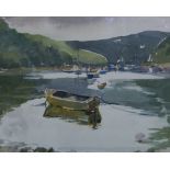 John Pell, 'Sea Fog', gouache, 20cm x 28cm, and Brian Day, ' High Tide, Thornham', watercolour,