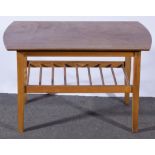 1960s occasional table with magazine undertier,