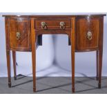 19th Century mahogany demi-lune and break-front kneehole sideboard,
