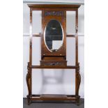 A Victorian walnut hall stand, width 113cm.