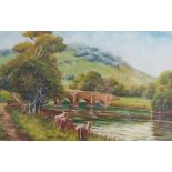 Lansdale Bradshaw, three oil on boards, 'River Mole, Boxhill'; 'Dunstaffenage Castle,