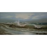 Shubert, Breaking Waves, oil on canvas, 59 x 120cm.