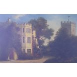 19th Century School, oil on board, Castellated three-storey House, and a Church.