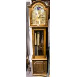 Reproduction grandmother clock by Fenlocks of Suffolk, German movement, dial with Roman numerals,