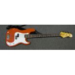 Fender Precision bass guitar, 116cms, cased.