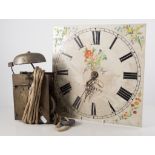 Grandfather clock painted clock face, J.H.